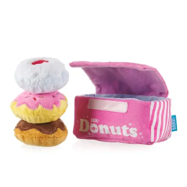 BARK Barker's Dozen Donuts Dog Toy - Features Multi-Part 4 in 1 Toy, Xs to Small Dogs